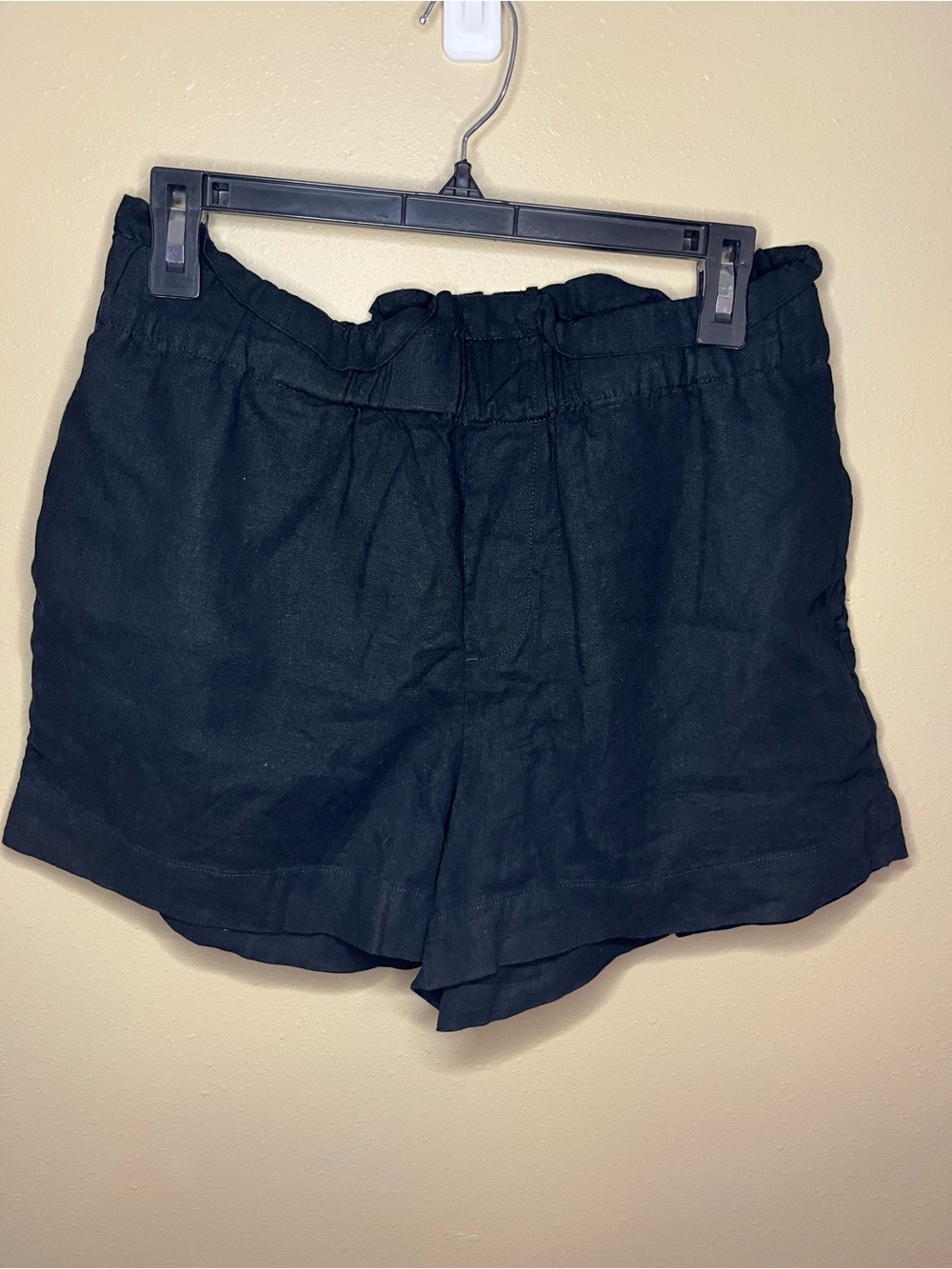 a new day Black High-Waist Elastic Linen Blend Shorts